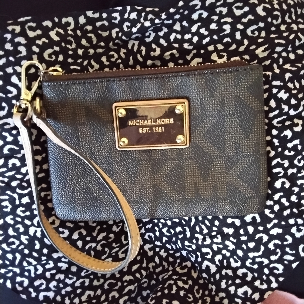 Michael Kors Black Wristlet Pouch